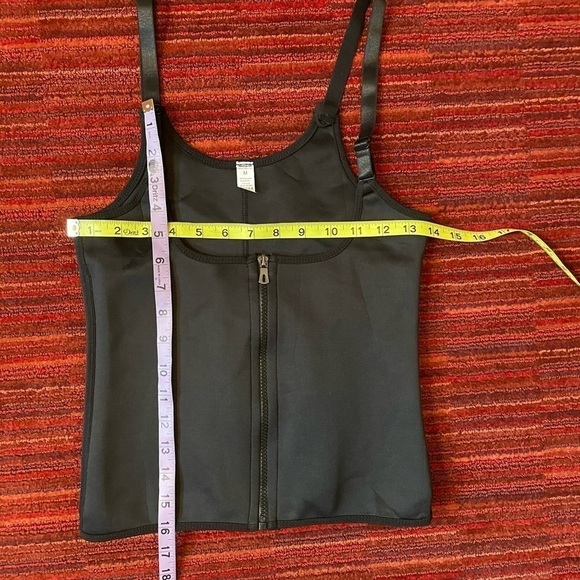 Black Trainer Corset Body Shaper Underbust Cinchers Sweat Tank Adjustable Straps - Picture 3 of 8